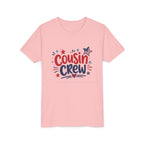 Cousin Crew Patriotic Tee, Red White Blue USA Shirt, Fun Family Celebration Graphic Top, Fourth of July Outfit Youth Short Sleeve Tee