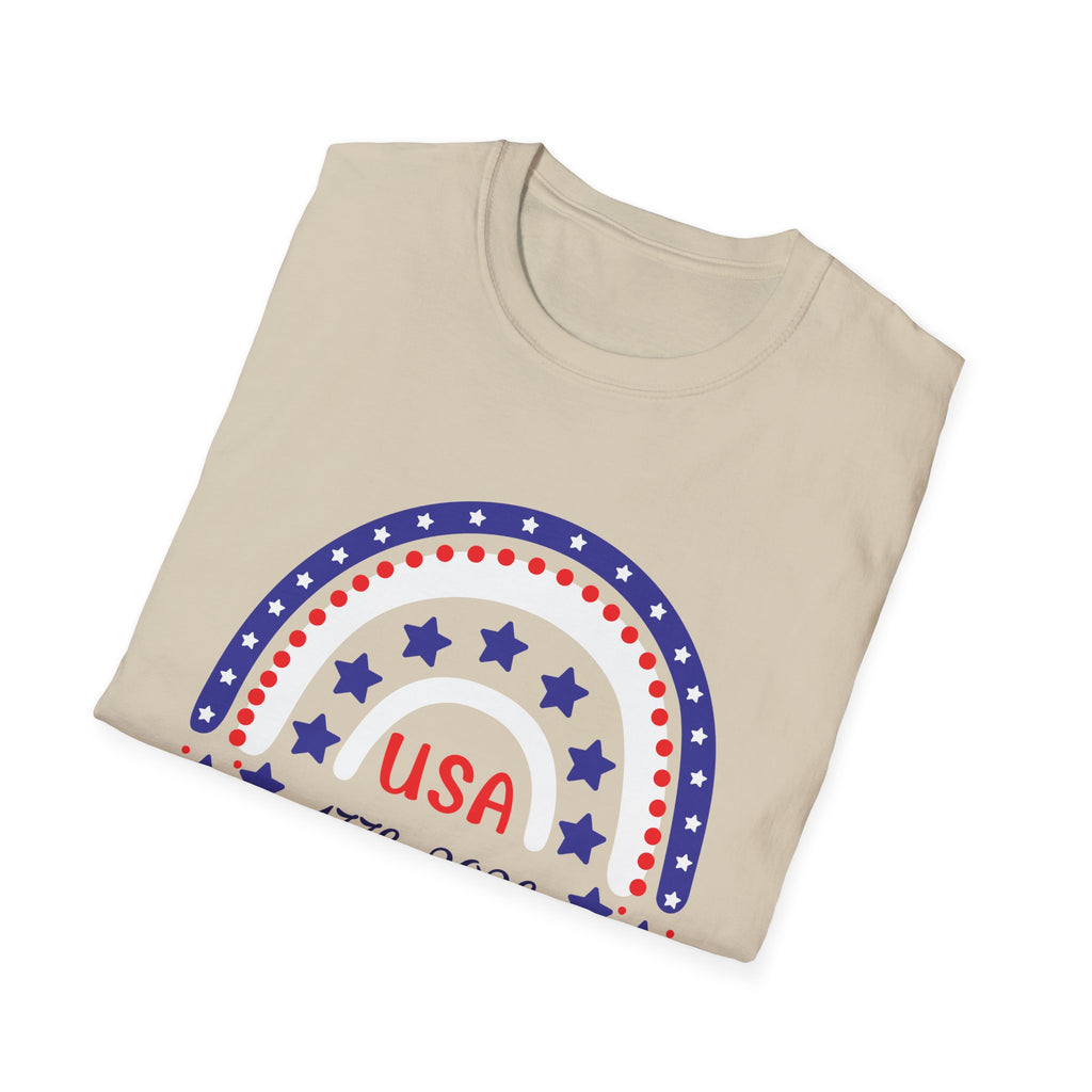 USA 1776–2026 Patriotic Rainbow Tee, American Anniversary Shirt, Red White Blue Graphic Top, USA Pride Outfit