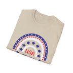 USA 1776–2026 Patriotic Rainbow Tee, American Anniversary Shirt, Red White Blue Graphic Top, USA Pride Outfit