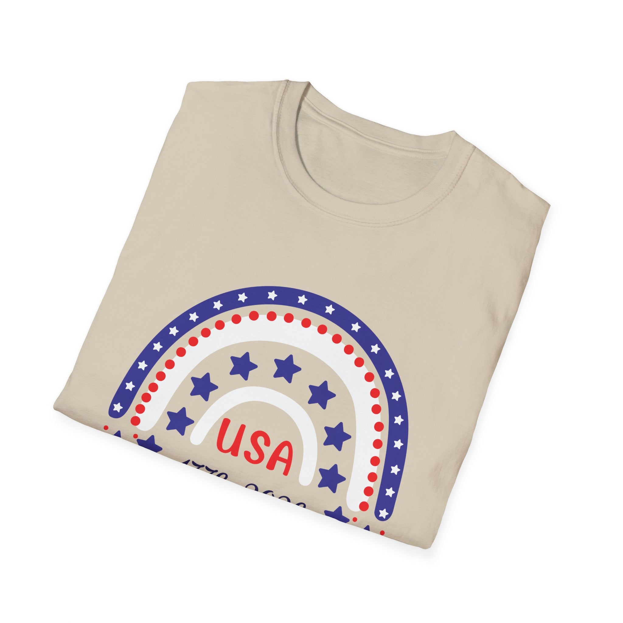 USA 1776–2026 Patriotic Rainbow Tee, American Anniversary Shirt, Red White Blue Graphic Top, USA Pride Outfit