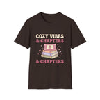 Cozy Vibes & Chapters T-Shirt — Cute Gamer + Booklover Graphic Tee