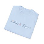 Stars and Stripes Script T-Shirt, 4th of July, Minimalist Patriotic Tee, Subtle Patriotic Gift, Dainty Script America Independence Day