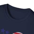 Patriotic America Heart T-Shirt 4th of July USA Graphic Tee