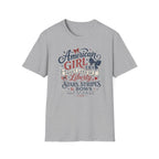 American Girl Era Tee, Sweet Land of Liberty Shirt, Stars Stripes Bows Graphic Top, USA Born Raised Patriotic Outfit T-Shirt