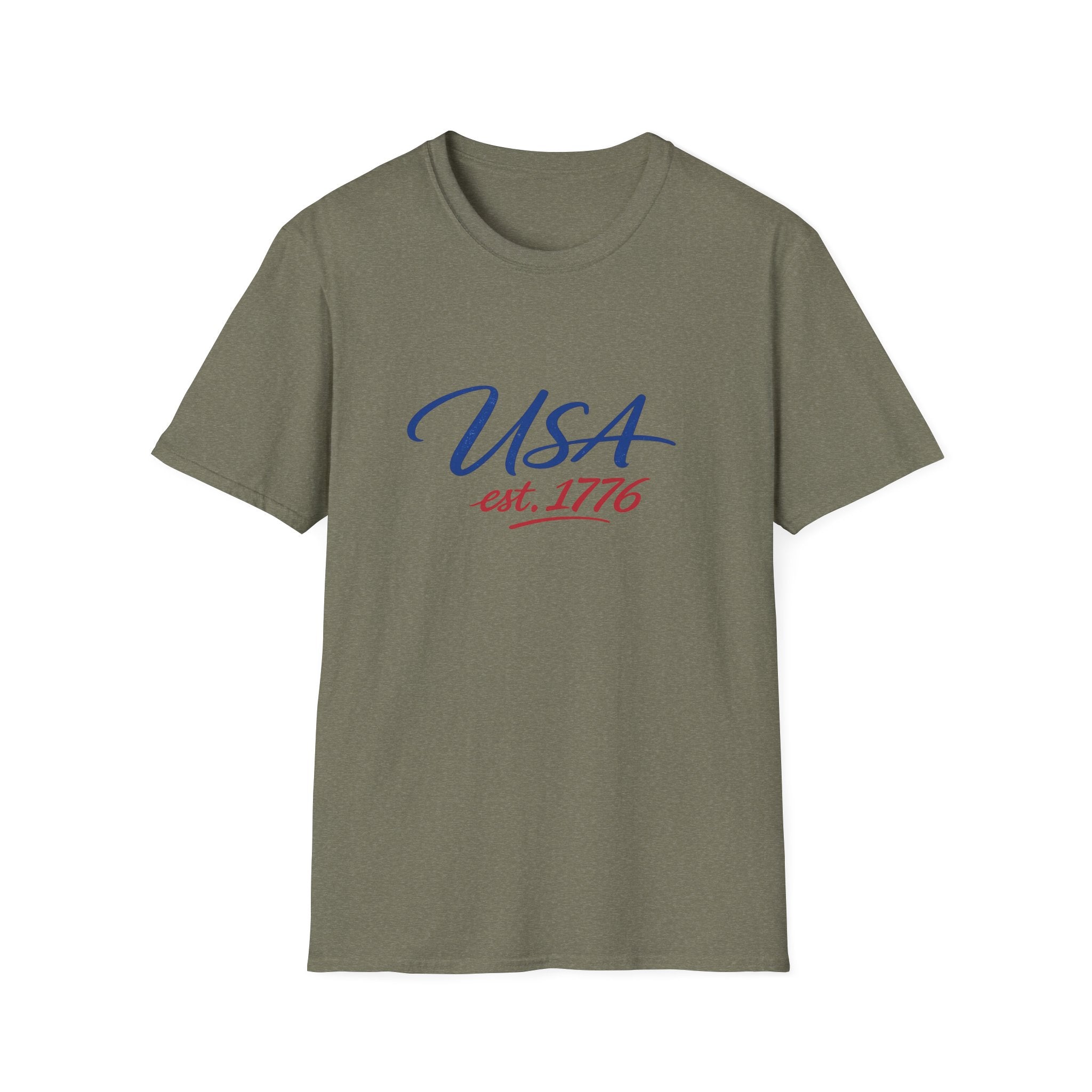 USA Est 1776 T-Shirt | Patriotic American Flag Colors Graphic Tee, Fourth Of July Casual Clothing