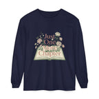 Long Sleeve T-Shirt — “Just One More Chapter” Floral Booklover Design