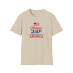 Happy 250th USA Tee, United States Anniversary Shirt, Red White Blue Patriotic Graphic Top, American Pride Celebration Outfit T-Shirt
