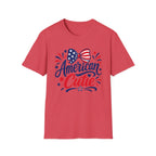 American Cutie Patriotic Bow Tee, Red White Blue Fireworks Shirt, Cute USA Fourth of July Outfit, Festive American Graphic Top T-Shirt