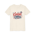 Cousin Crew Patriotic Tee, Red White Blue USA Shirt, Fun Family Celebration Graphic Top, Fourth of July Outfit Youth Short Sleeve Tee