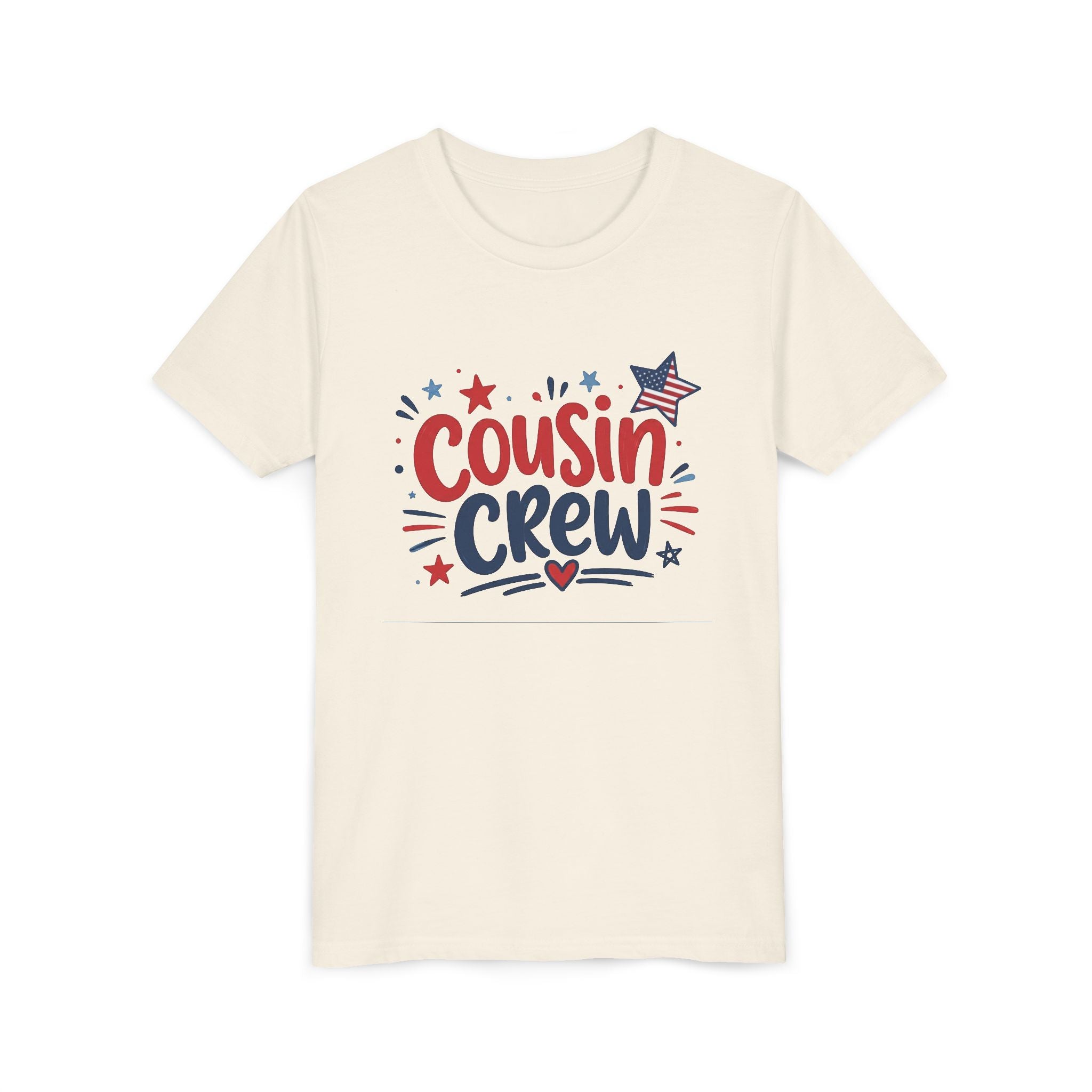 Cousin Crew Patriotic Tee, Red White Blue USA Shirt, Fun Family Celebration Graphic Top, Fourth of July Outfit Youth Short Sleeve Tee