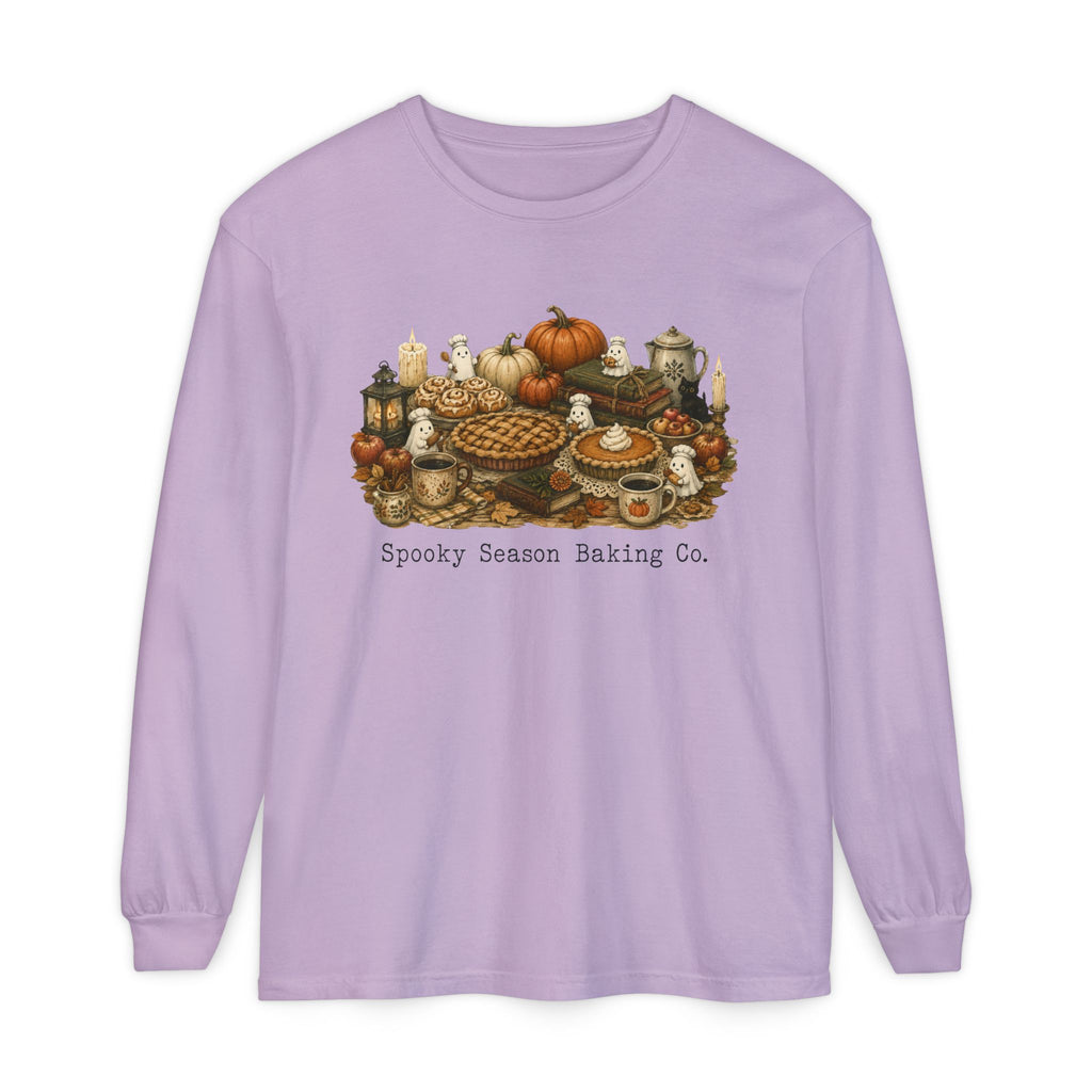Spooky Season Autumn Baking Crew Cozy Fall Long Sleeve T-Shirt
