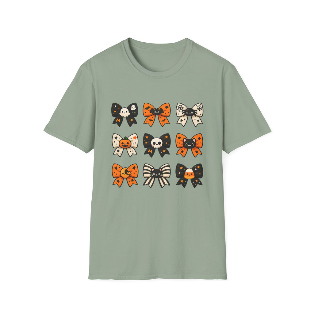 Halloween Bow T-Shirt — Cute Spooky Bows with Skulls, Pumpkins & Cats