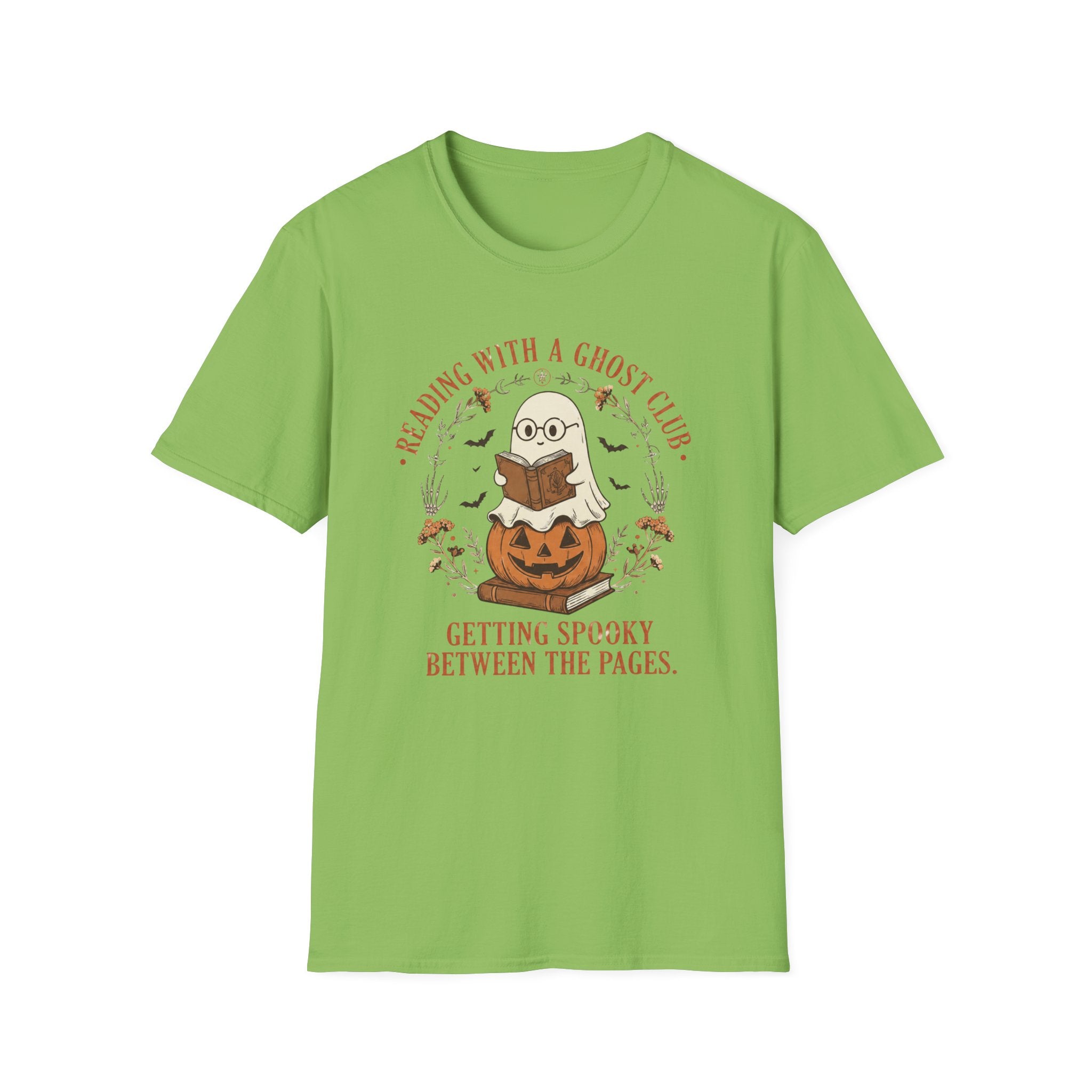 Reading With a Ghost Club T-Shirt — Cute Spooky Book Lover Tee