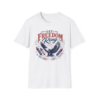 Let Freedom Ring T-Shirt | Patriotic American Bald Eagle Graphic Tee, Fourth Of July Retro Fireworks Top