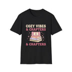 Cozy Vibes & Chapters T-Shirt — Cute Gamer + Booklover Graphic Tee