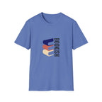 Bookish T-Shirt – Vertical Retro Stack Books Graphic Tee for Readers