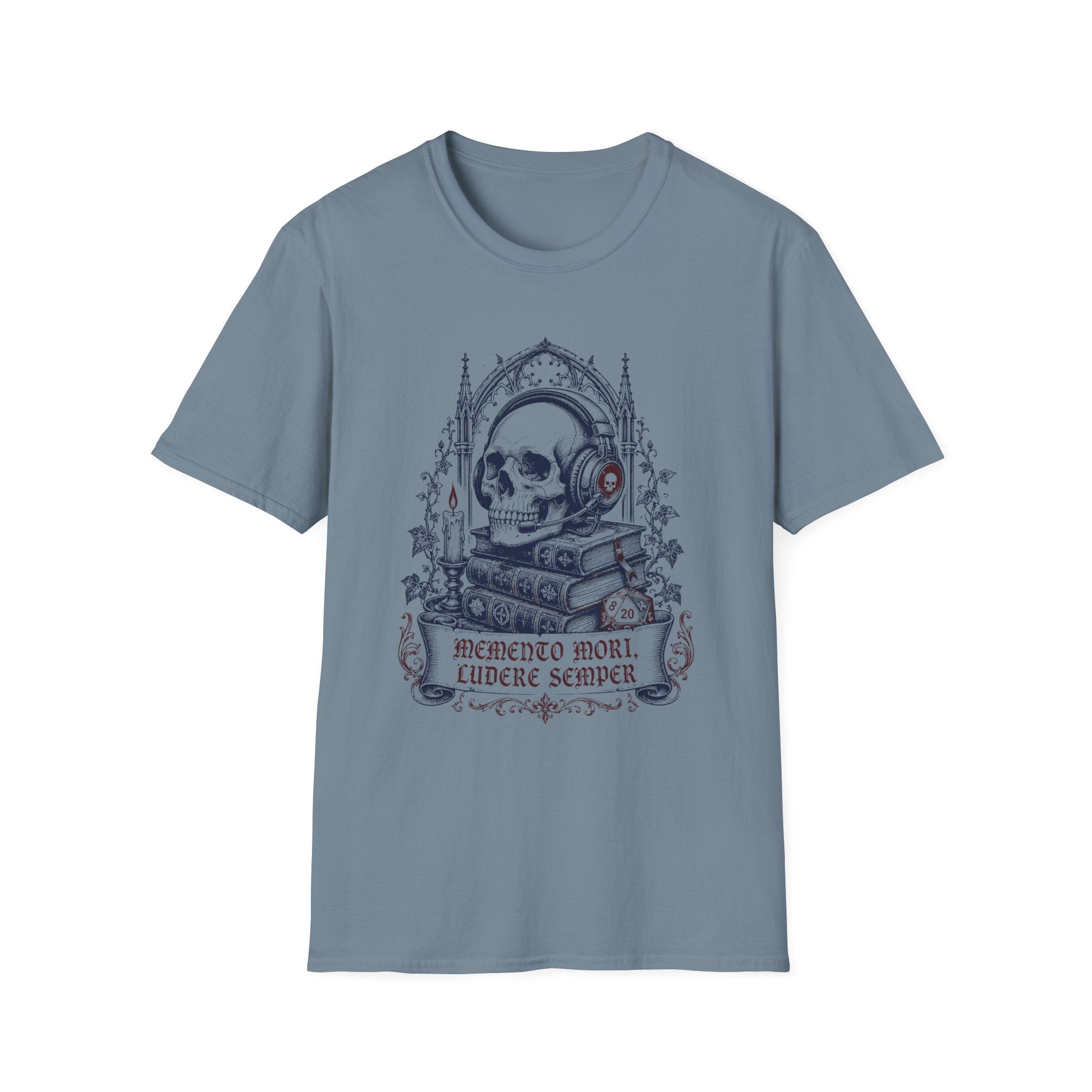 Skull & Books T-Shirt — Memento Mori Gothic Graphic Tee