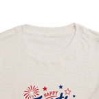 Happy Fourth of July Patriotic T-Shirt, Americana Fireworks Graphic Tee, Retro Independence Day Shirt, Summer Celebration Apparel, Red White Blue Outfit Toddler Short Sleeve Tee