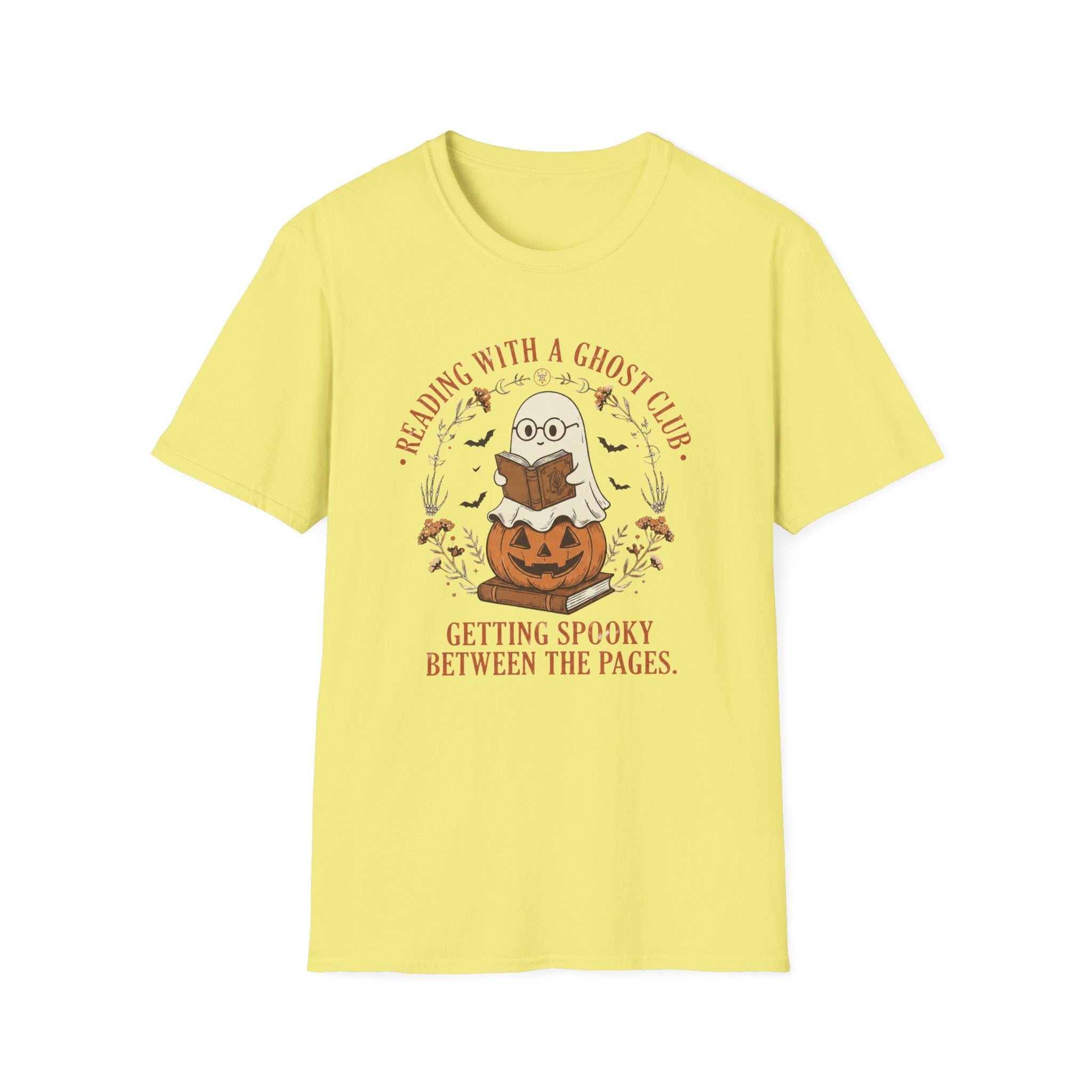 Reading With a Ghost Club T-Shirt — Cute Spooky Book Lover Tee