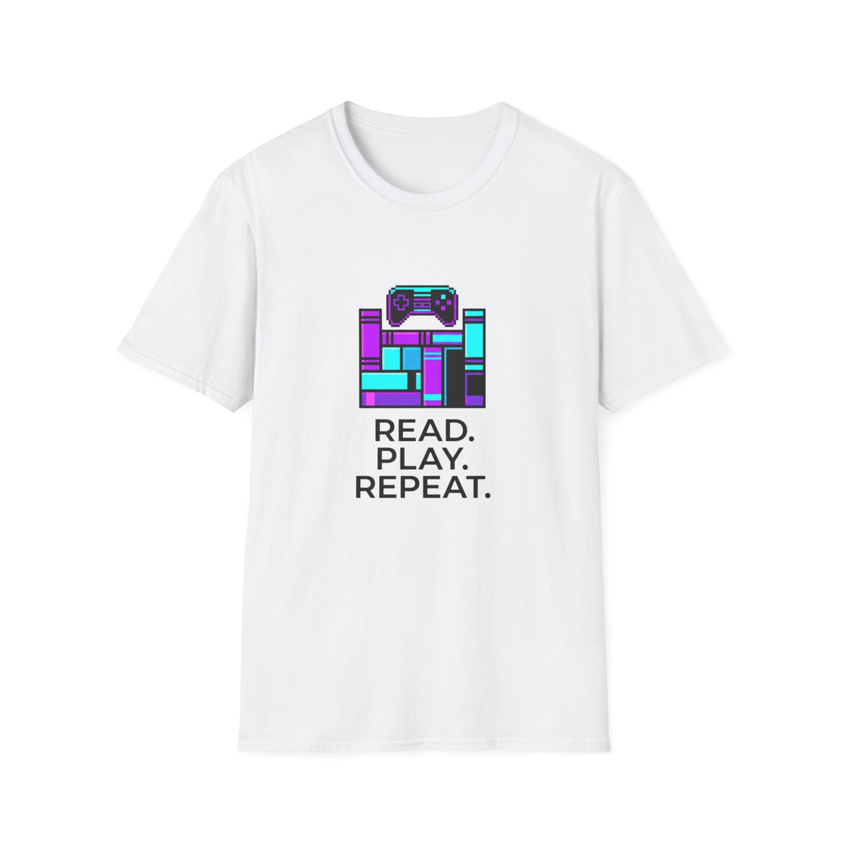 Gaming T-Shirt — Read. Play. Repeat. Retro Controller Graphic