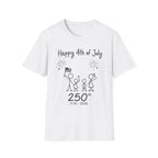 Happy 4th of July, Stick Figure Family T-Shirt, 250th Anniversary Tee, 1776 2026, America 250 Years, Gift, Independence Day