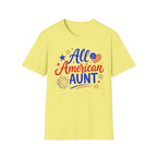 Patriotic All American Aunt Graphic Tee - 4th of July Family T-Shirt