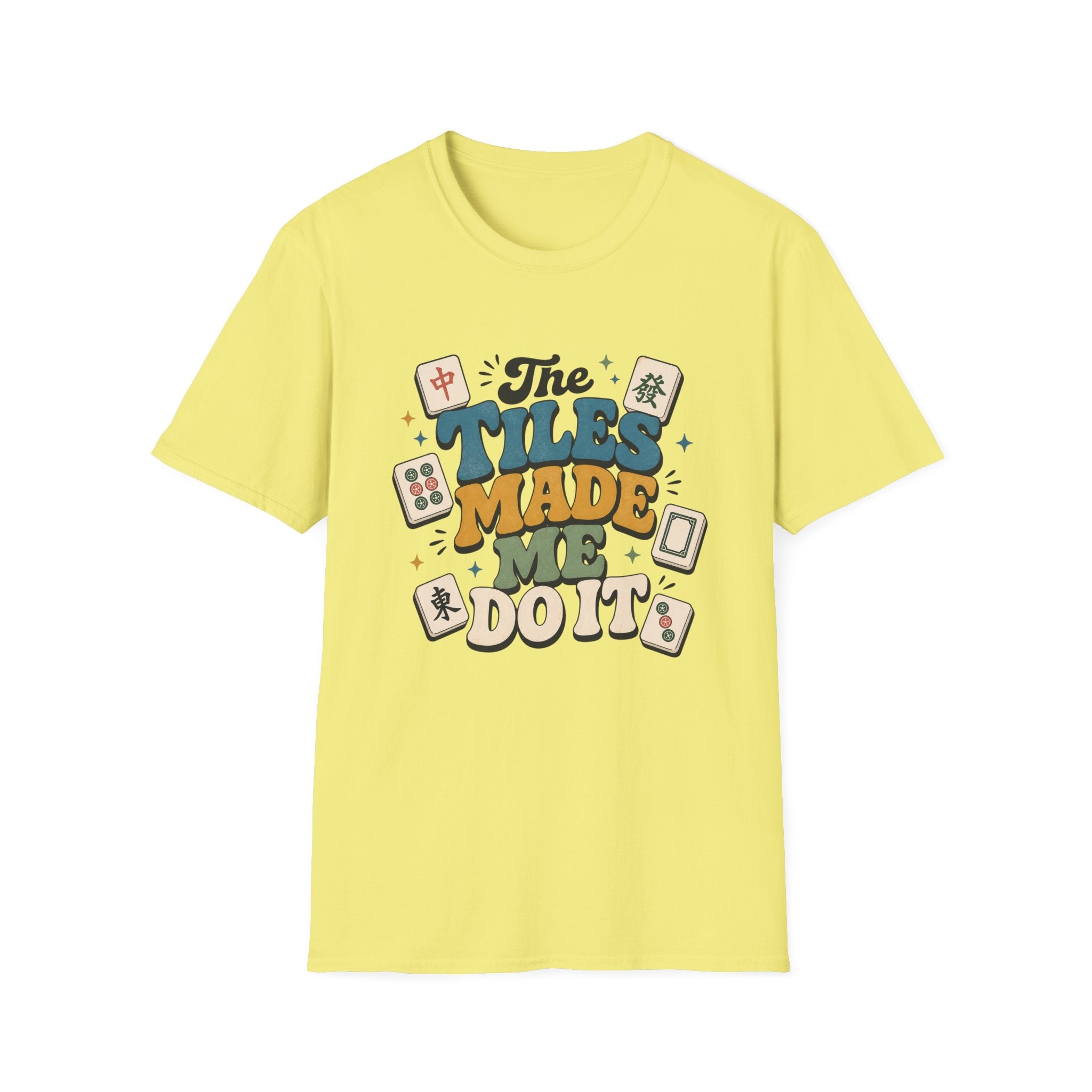 Mahjong "The Tiles Made Me Do It" Retro Graphic T-Shirt