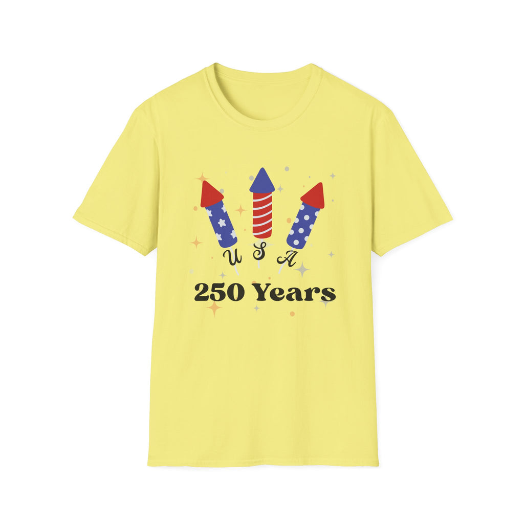 USA Semiquincentennial Firework Tee USA 250 Years Graphic Shirt