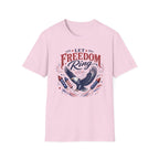 Let Freedom Ring T-Shirt | Patriotic American Bald Eagle Graphic Tee, Fourth Of July Retro Fireworks Top