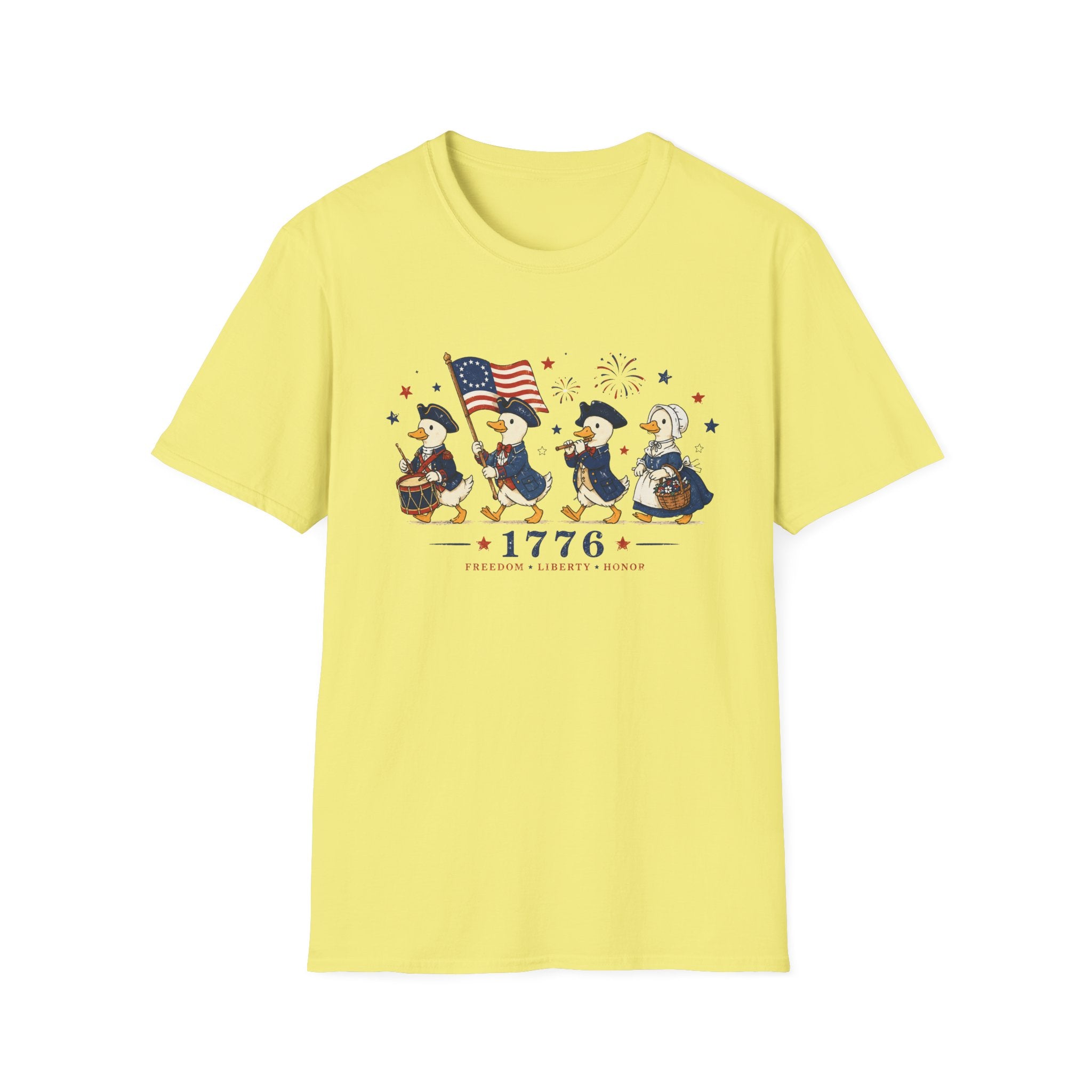 Revolutionary Duck Parade Shirt, Patriotic Duck 1776 T-Shirt, Funny 4th of July Duck Tee, Colonial Duck Marching Band, Freedom Liberty Honor USA Gift
