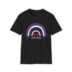 USA 1776–2026 Patriotic Rainbow Tee, American Anniversary Shirt, Red White Blue Graphic Top, USA Pride Outfit