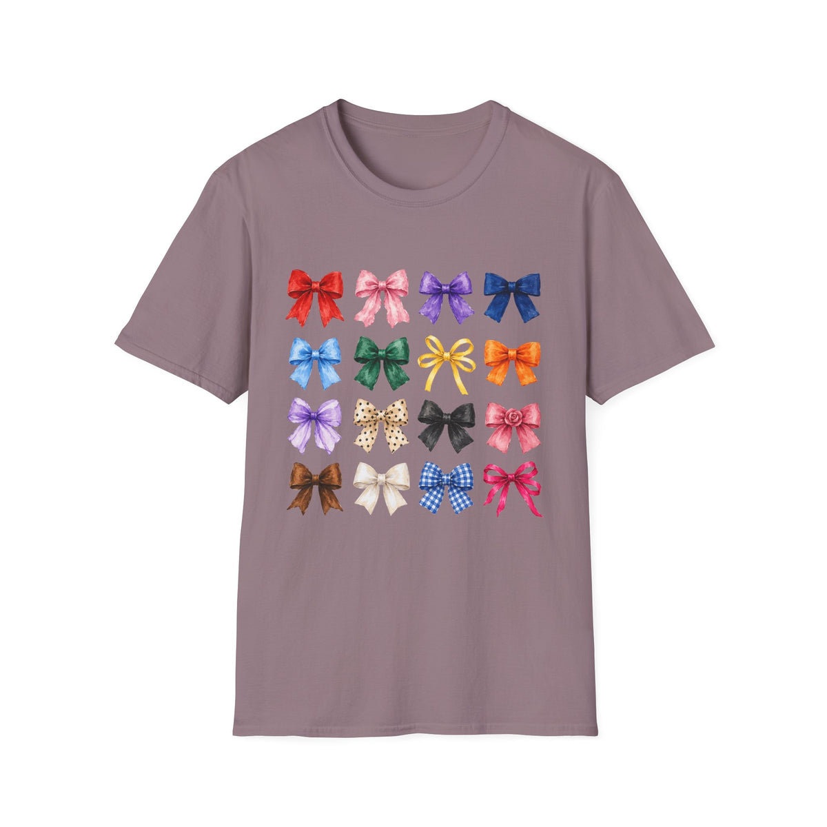 Bow Pattern T-Shirt — Colorful Ribbon Graphic Tee
