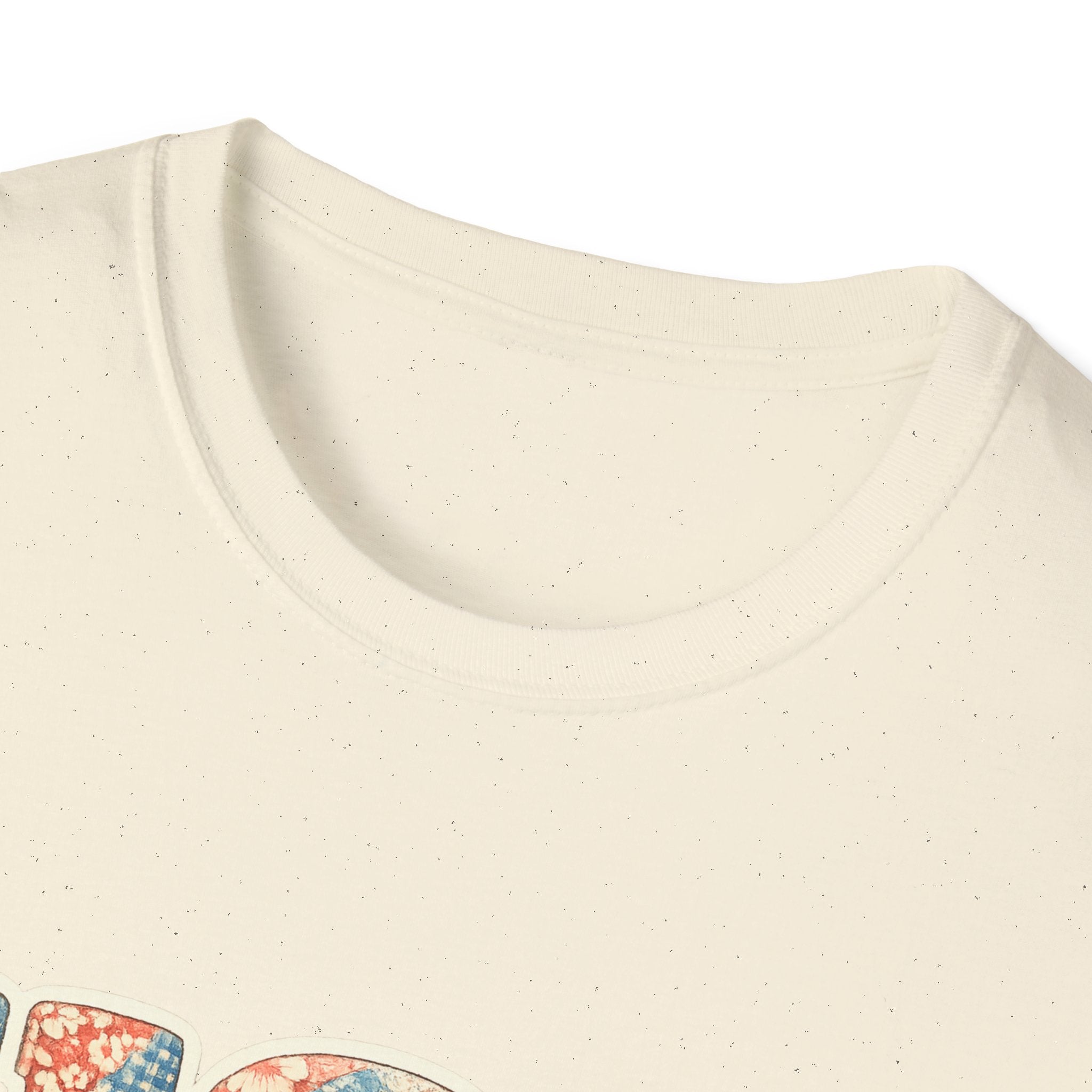 USA Floral Patchwork T-Shirt | Patriotic Block Lettering Graphic Tee, Fourth Of July Vintage Cottagecore Top