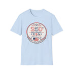 USA 250th Anniversary T-Shirt | Semiquincentennial Patriotic Map Graphic Tee, American Flag Round Emblem Top