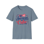 American Cutie T-Shirt | Patriotic Heart Sunglasses Graphic Tee, Fourth Of July Stars Fireworks Top