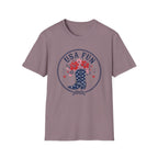 USA Fun Floral Cowboy Boot T-Shirt, Western Patriotic Hibiscus Boot Tee, Country 4th of July Rope Circle Shirt, Star Boot Wildflower America Gift