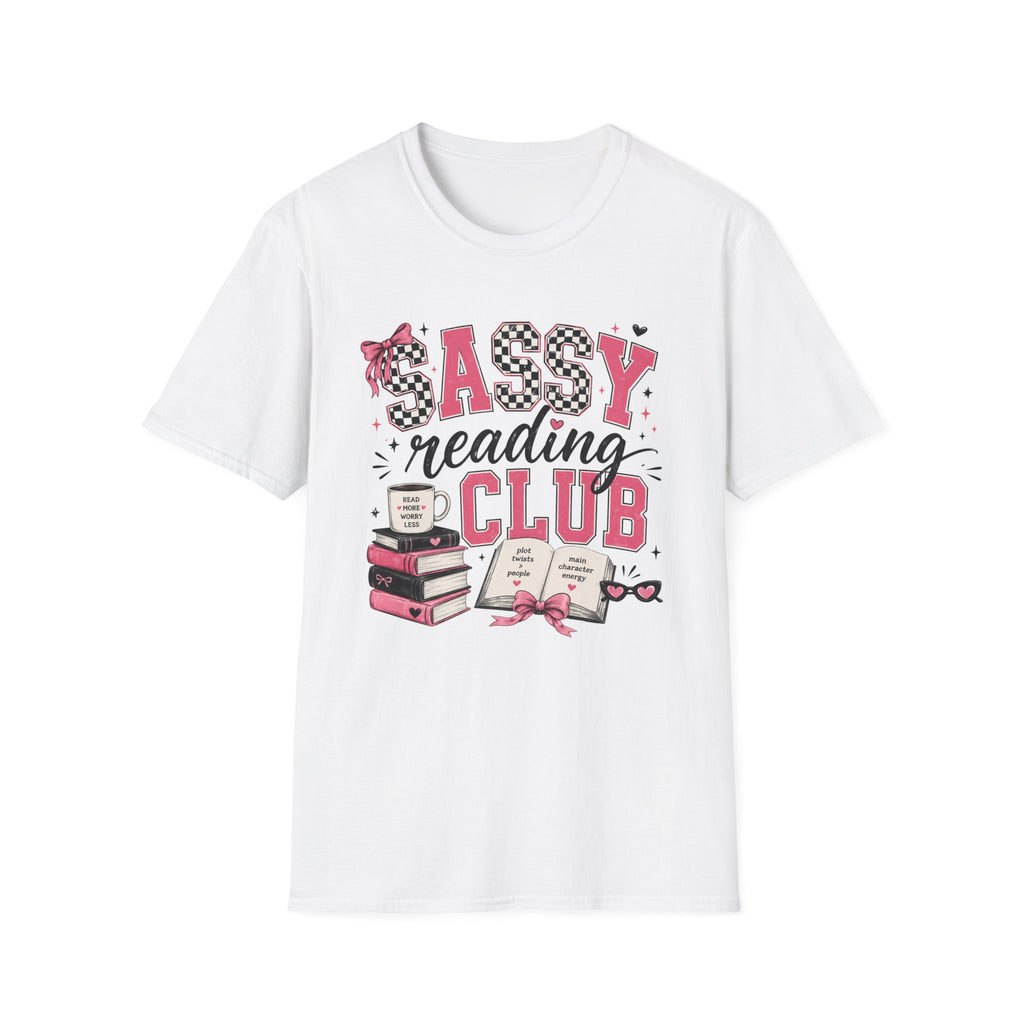 Sassy Reading Club T-Shirt — Playful Pink Book Lover Tee