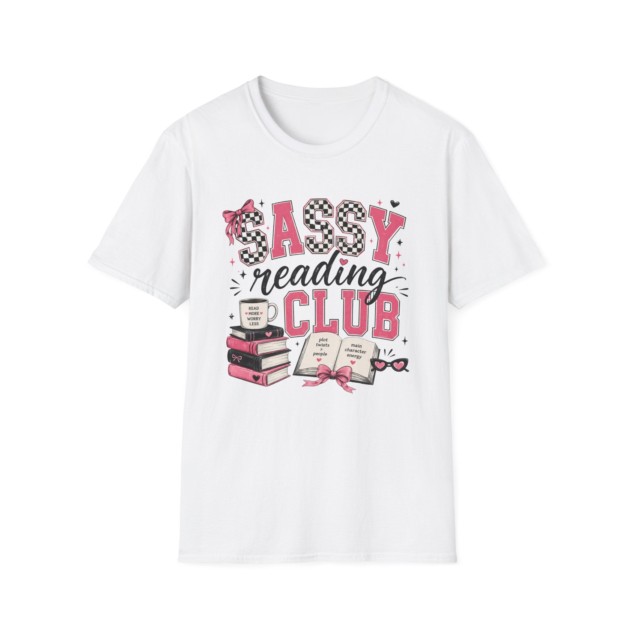 Sassy Reading Club T-Shirt — Playful Pink Book Lover Tee