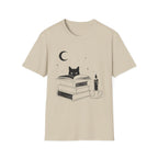 Cat & Books T‑Shirt — Mystical Reading Graphic Tee