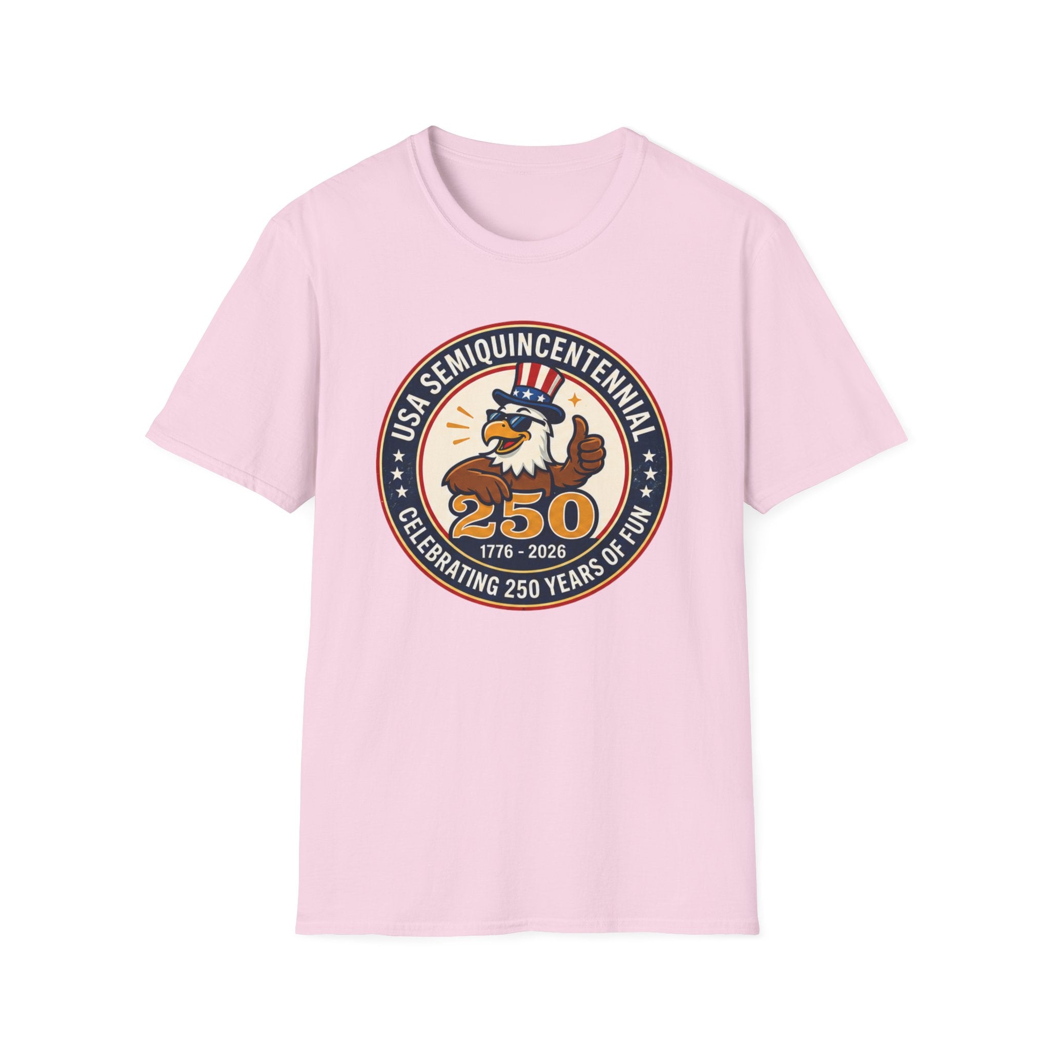 USA Semiquincentennial Eagle T-Shirt | Funny Patriotic 250th Anniversary Graphic Tee, 1776 2026 Uncle Sam Hat Top