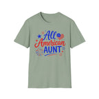 Patriotic All American Aunt Graphic Tee - 4th of July Family T-Shirt
