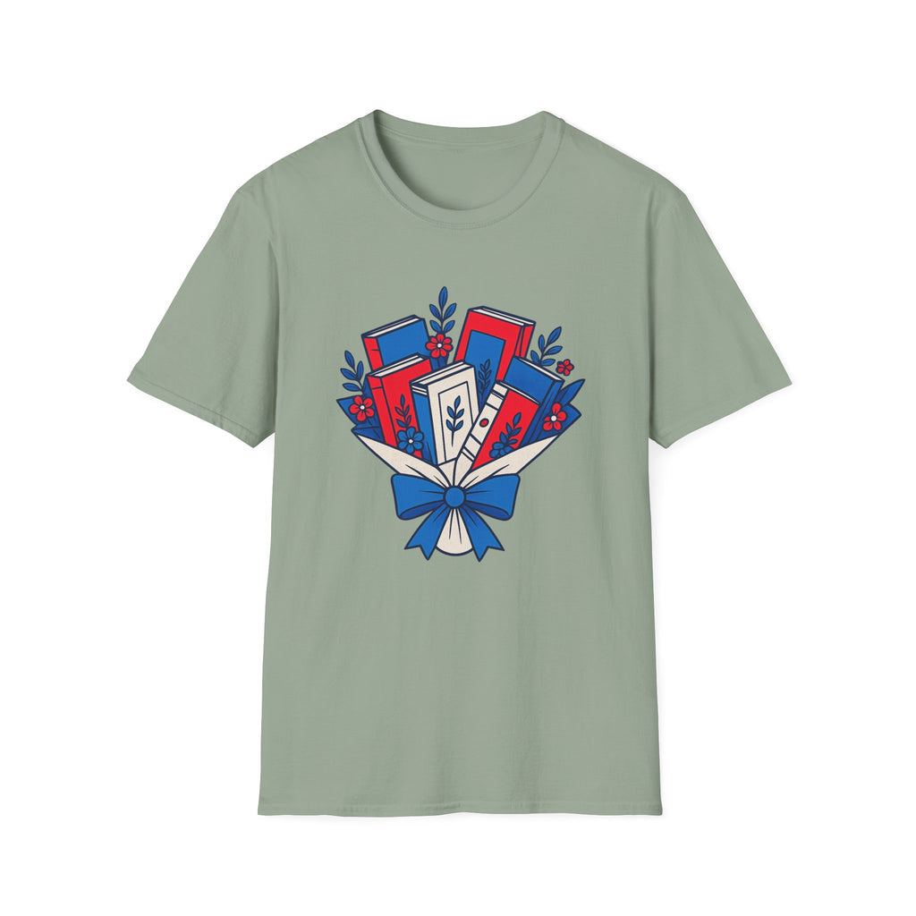 Patriotic Book Lover T-Shirt, Americana Reading Graphic Tee, Retro Library Shirt, Fourth of July Books Design, Cute Teacher Reader Apparel T-Shirt