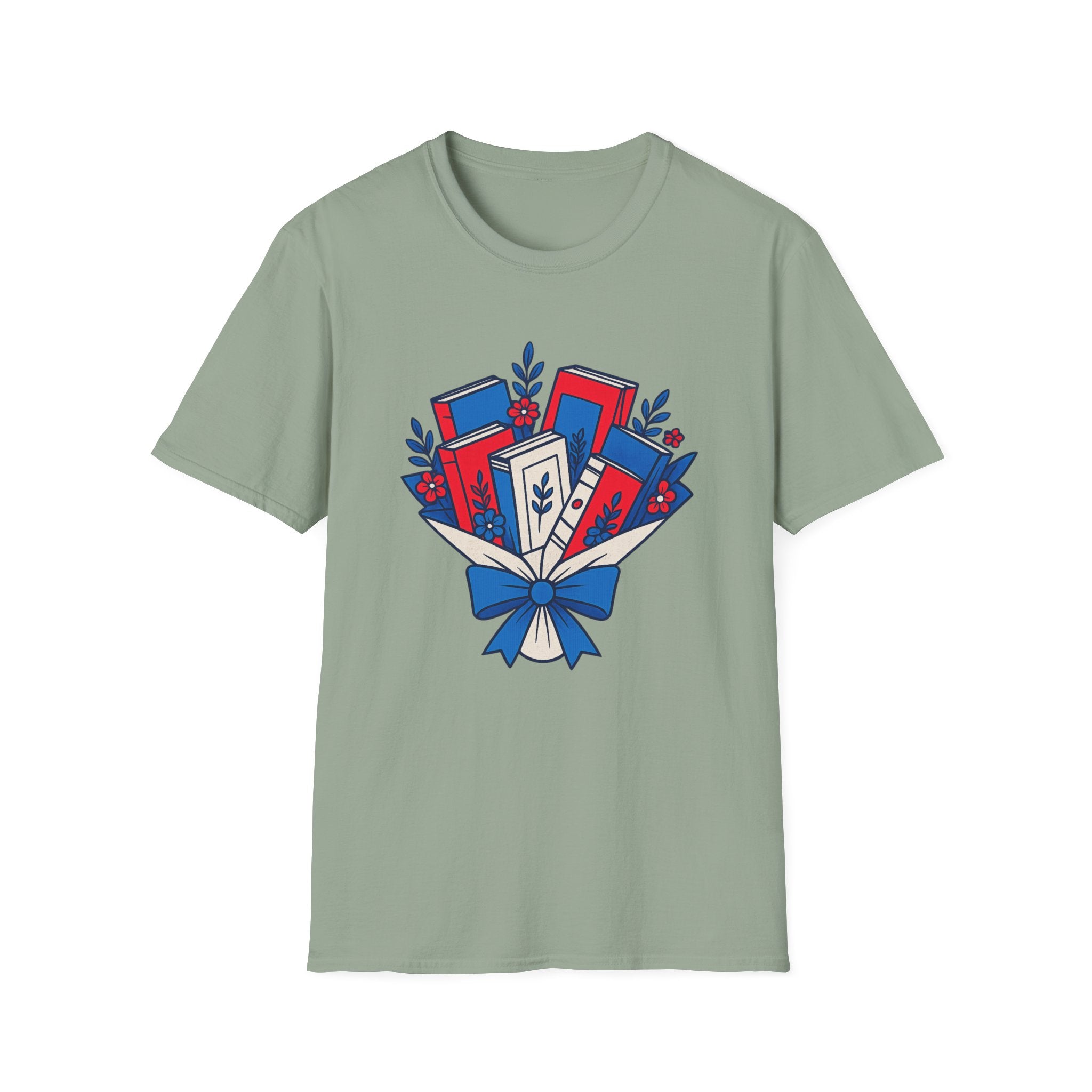 Patriotic Book Lover T-Shirt, Americana Reading Graphic Tee, Retro Library Shirt, Fourth of July Books Design, Cute Teacher Reader Apparel T-Shirt