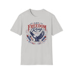 Let Freedom Ring T-Shirt | Patriotic American Bald Eagle Graphic Tee, Fourth Of July Retro Fireworks Top