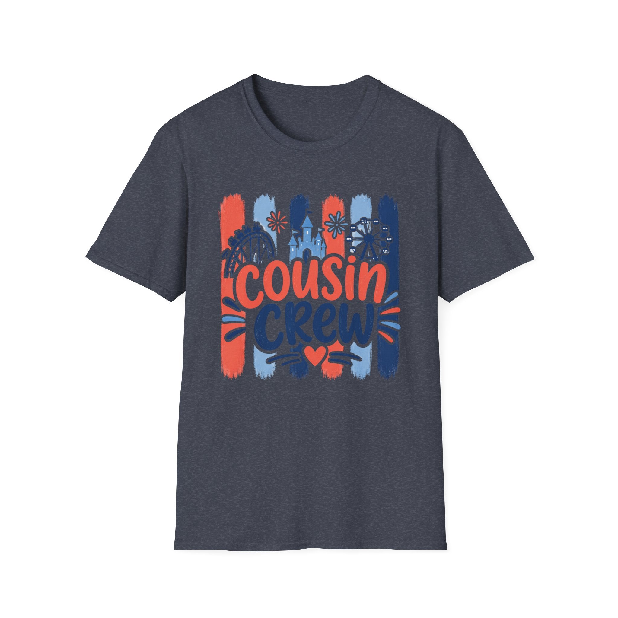 Cousin Crew Patriotic Tee, Red White Blue Fireworks Shirt, Family Matching Fourth of July Outfit, Festive USA Graphic Top