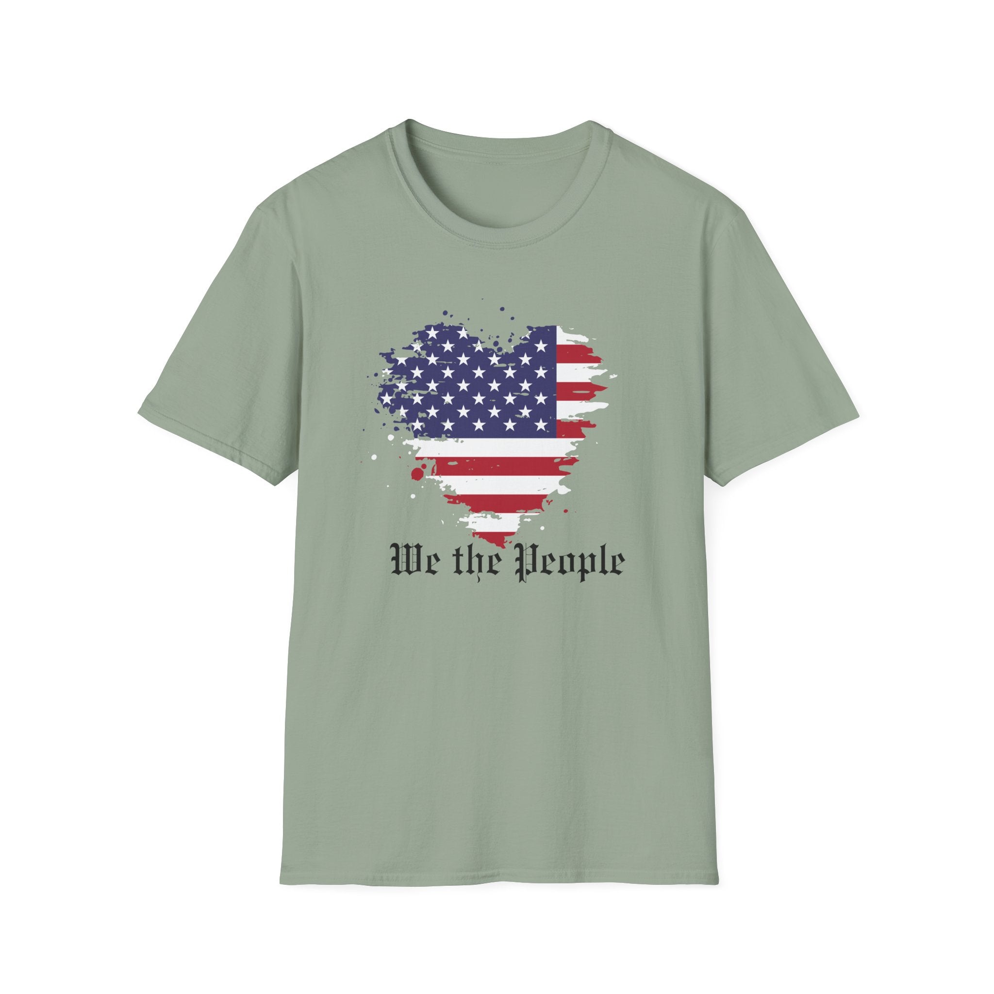 We the People T-Shirt, Distressed Splatter American Flag Tee, Patriotic Constitution Shirt, 4th of July USA Gift, Grunge Flag Shirt