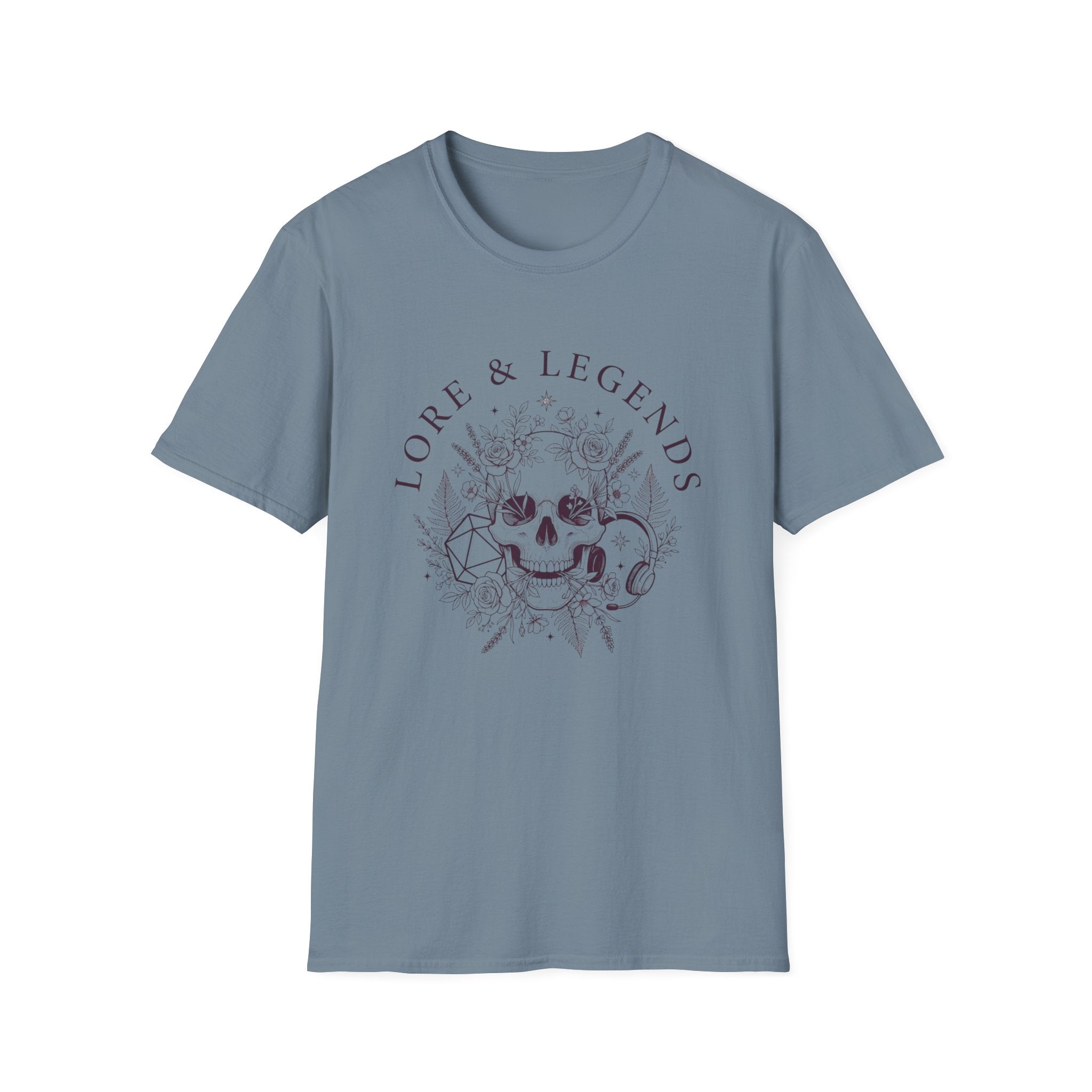 Lore & Legends Skull Floral T‑Shirt — Gothic Botanical Graphic Tee