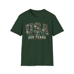 USA 250 Years Tee, 1776–2026 Anniversary Shirt, Patriotic American Pride Graphic Top, Red White Blue Celebration Outfit T-Shirt