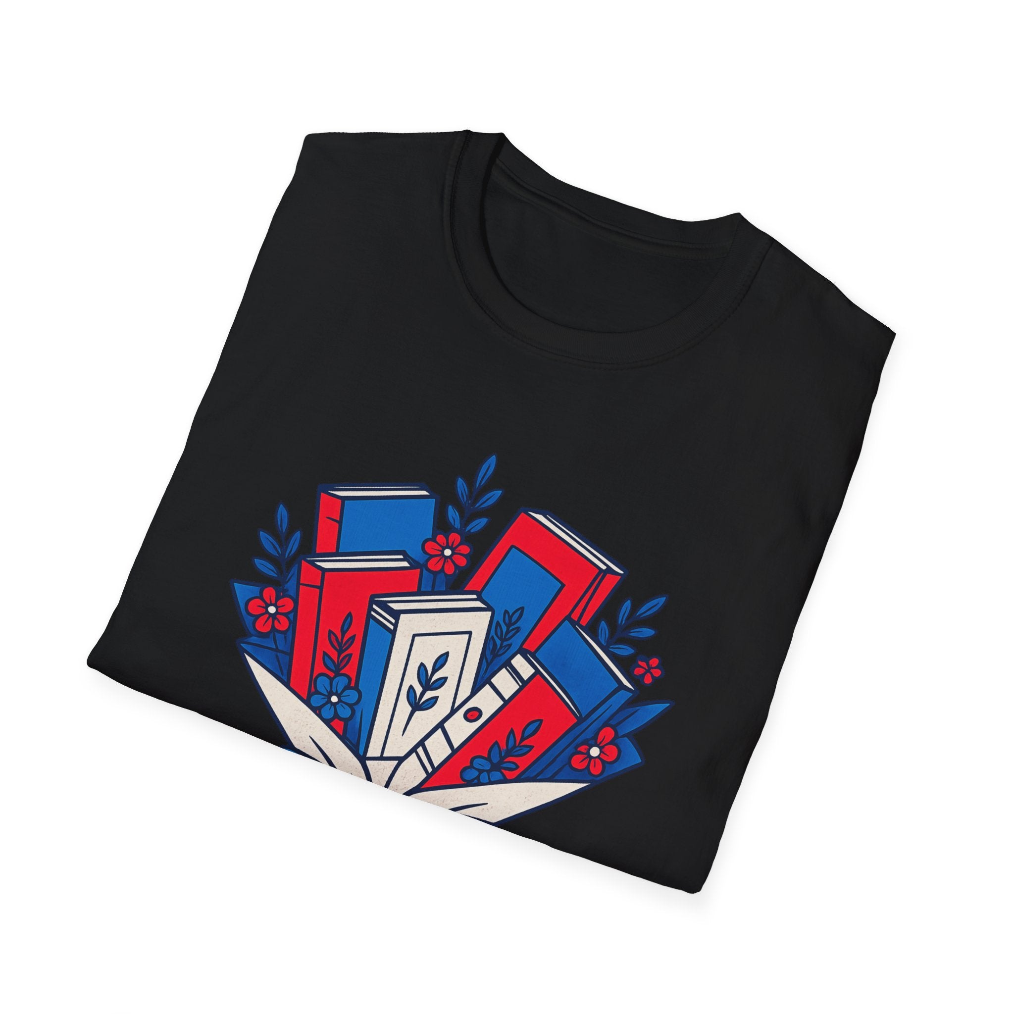 Patriotic Book Lover T-Shirt, Americana Reading Graphic Tee, Retro Library Shirt, Fourth of July Books Design, Cute Teacher Reader Apparel T-Shirt