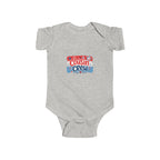 Cousin Crew Baby Onesie, Patriotic Red White Blue Infant Bodysuit, Cute USA Family Graphic Outfit, Fourth of July Celebration Wear Infant Fine Jersey Bodysuit